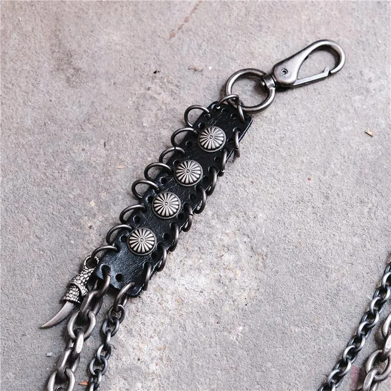 Badass Hip Hop Mens Metal Double Layer Wallet Chain Key Chain Pants Chain For Men