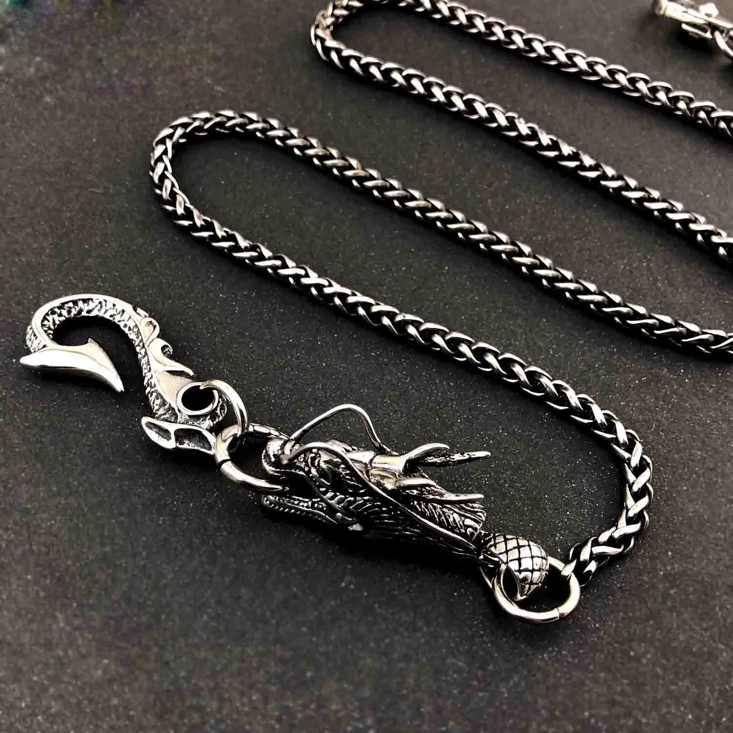 Badass Silver Dragon Mens Wallet Chain jeans chain jean chain Fashion Pants Chain For Men