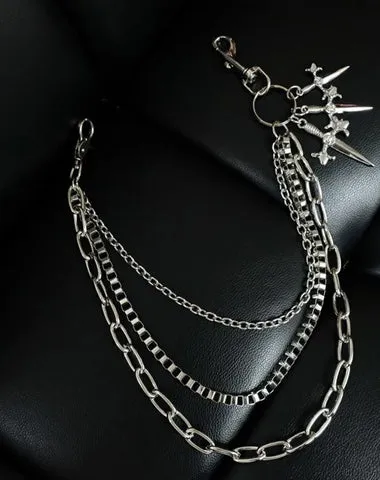 Badass Silver Punk Sword Triple Biker Pants Chain Wallet Chain For Men