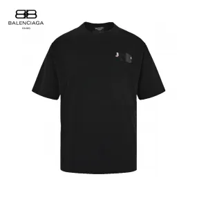 Balenciaga Embroidered Patch Logo T-Shirt (Black)