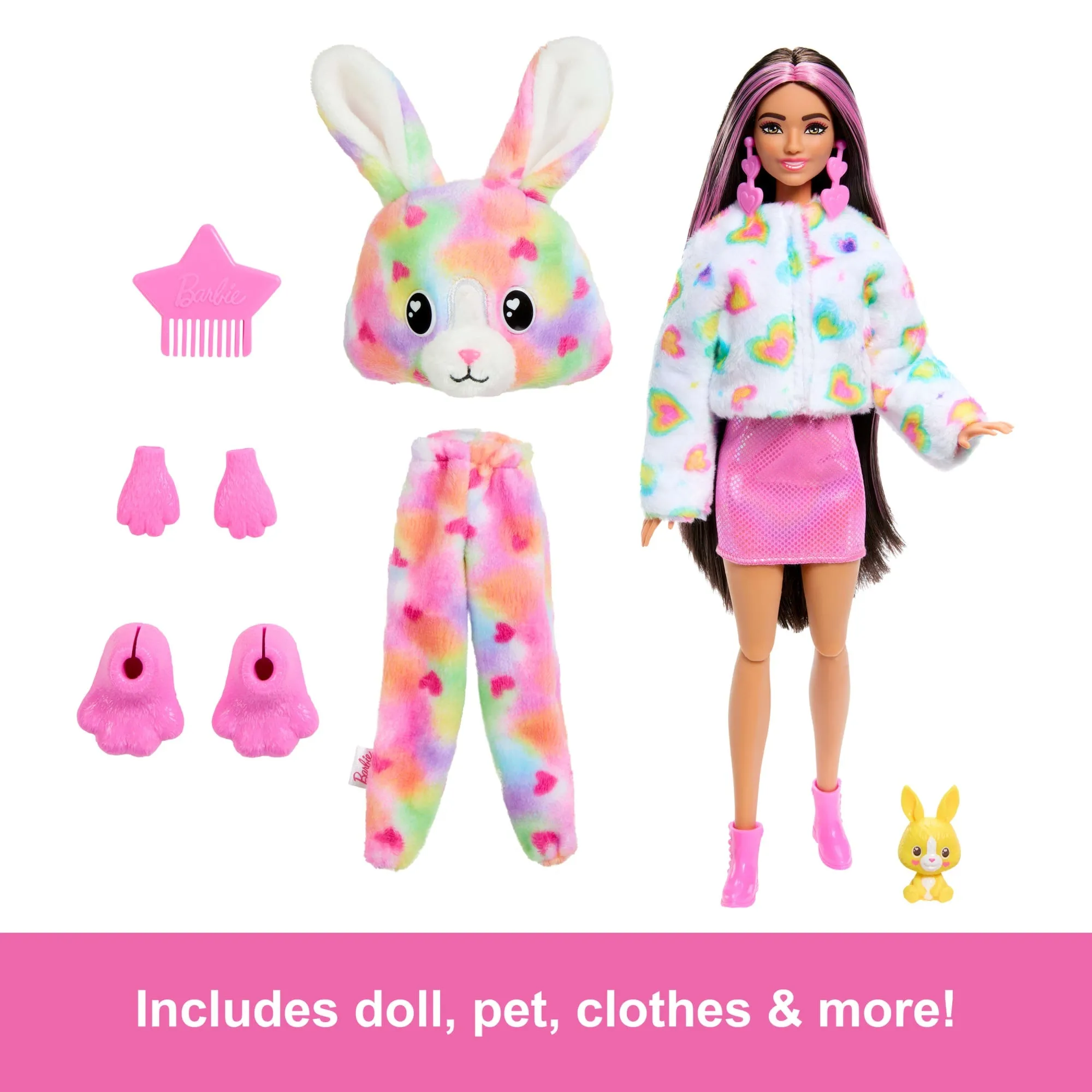 Barbie Cutie Reveal Bunny Doll & Accessories, Color Dream Series With 10 Surprises