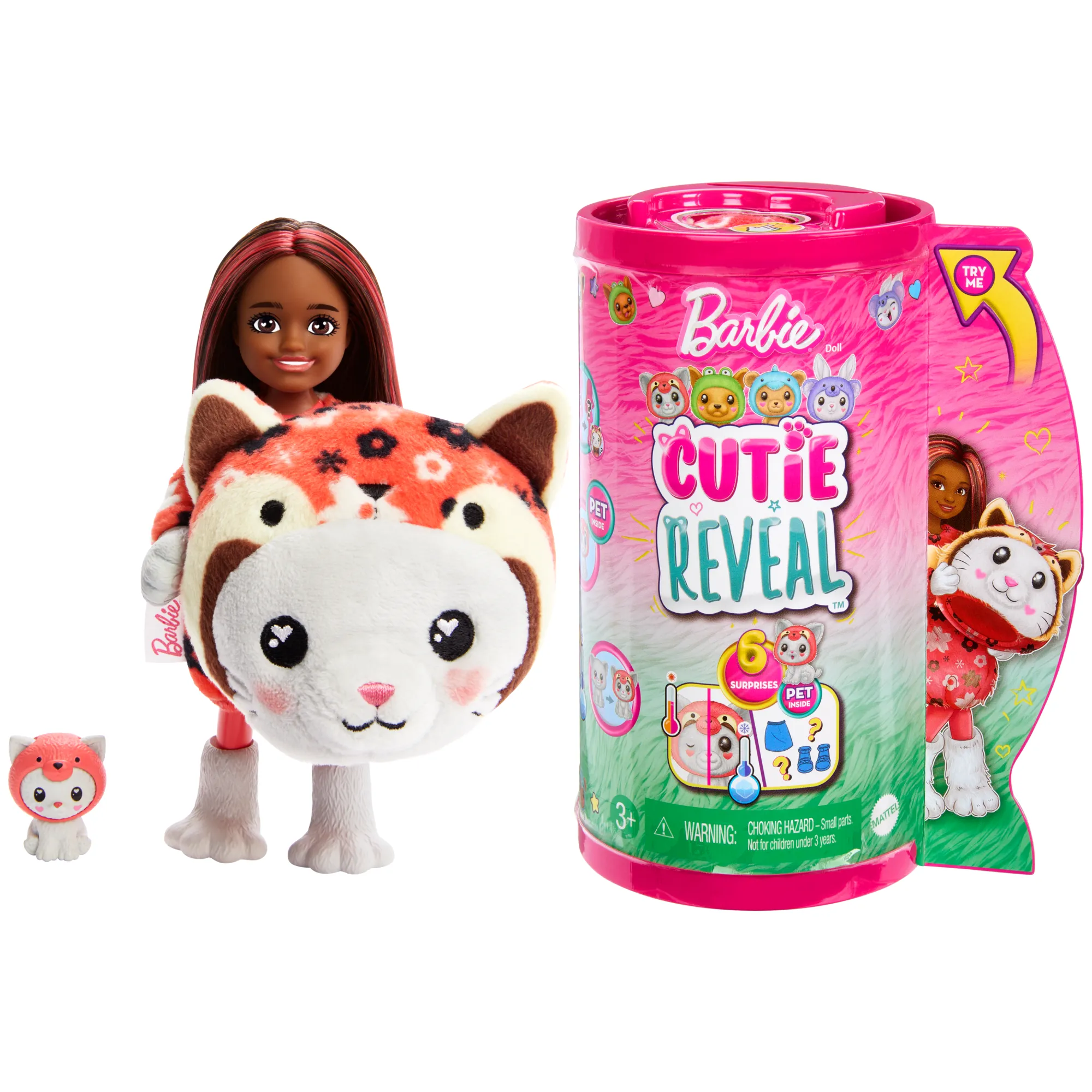 Barbie Cutie Reveal Costume-Themed Series Chelsea Small Doll & Accessories, Kitten As Red Panda