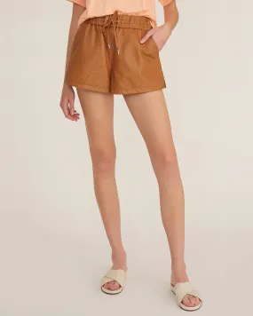 Baxter Leather Boxer Short in Almond