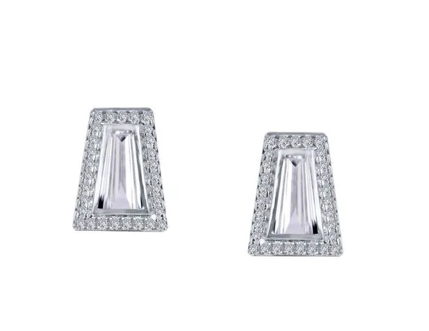 Bezel Set Baguette Earrings 9E080CLP