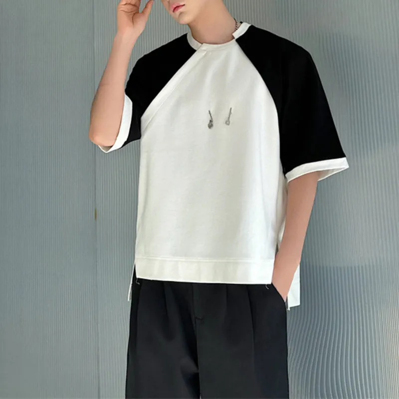 Black and White Contrast Casual T-shirt