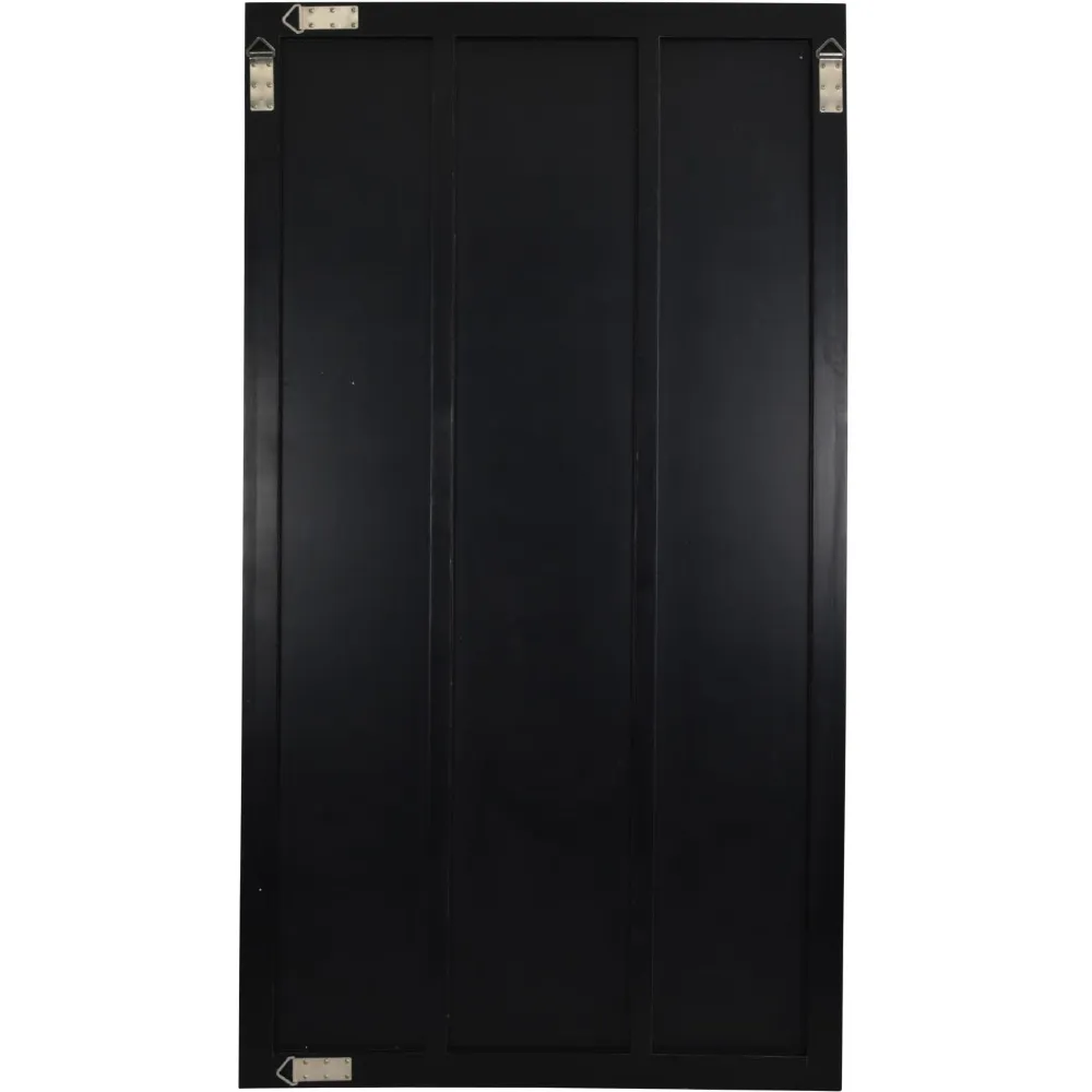 Black Large Floor Standing Window Pane Mirror - 180cm