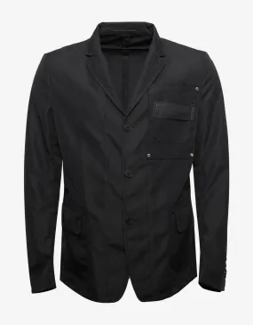 Black Nylon Blazer With Patch Pockets