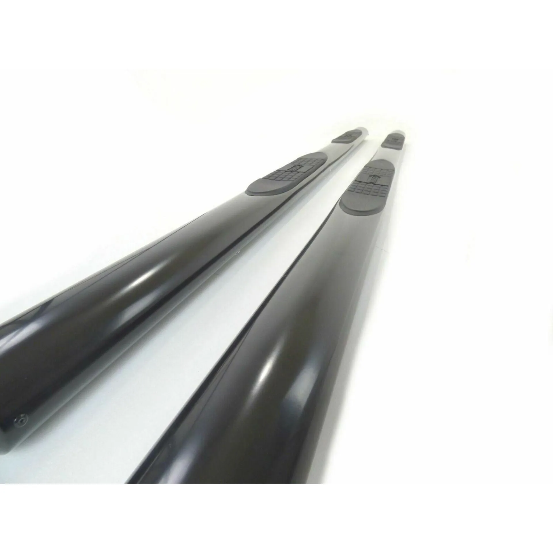 Black Side Bars with Steps for Vauxhall Opel Vivaro SWB 2001-2014