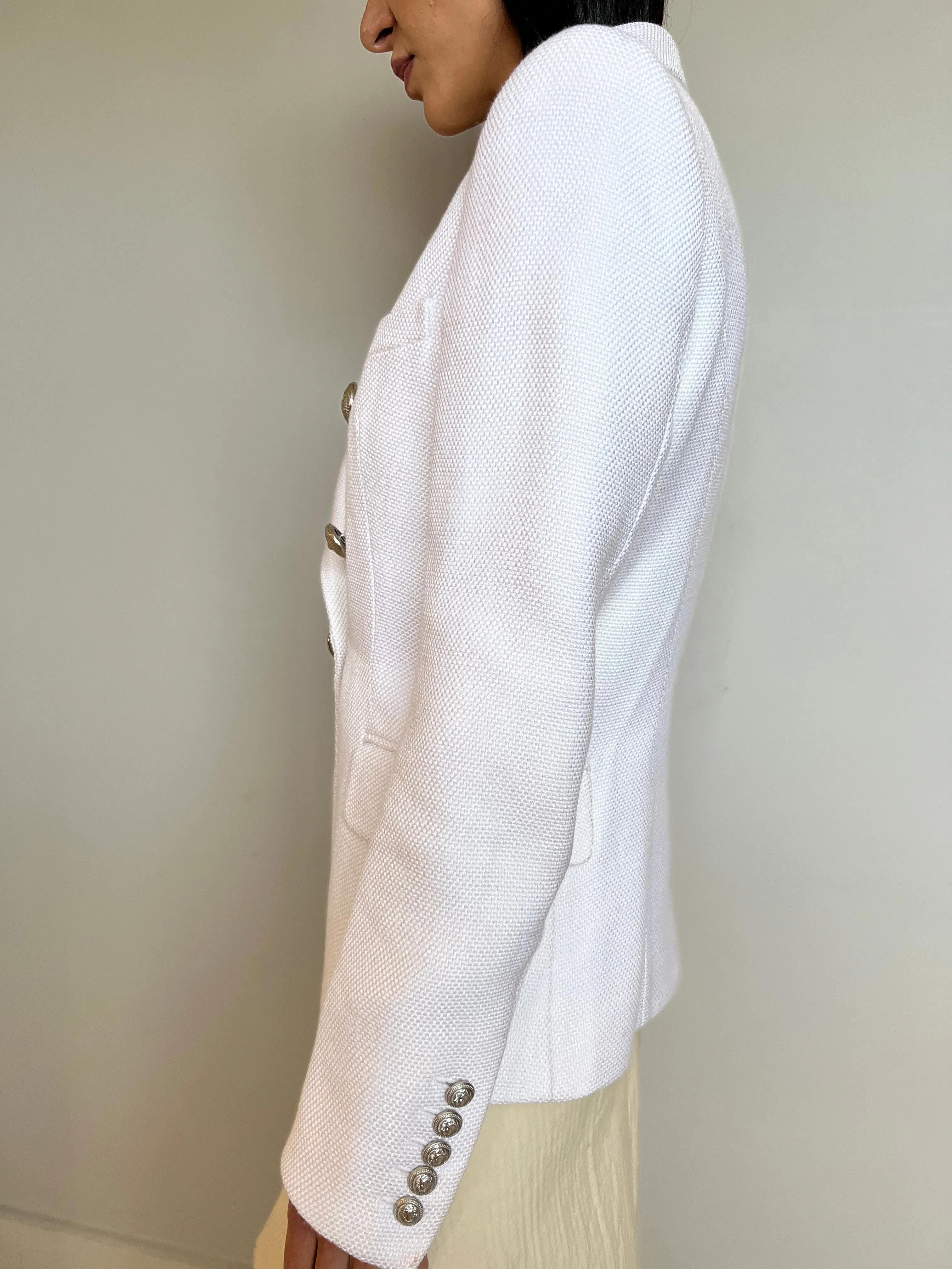 Blazer Balmain Tecido Off White