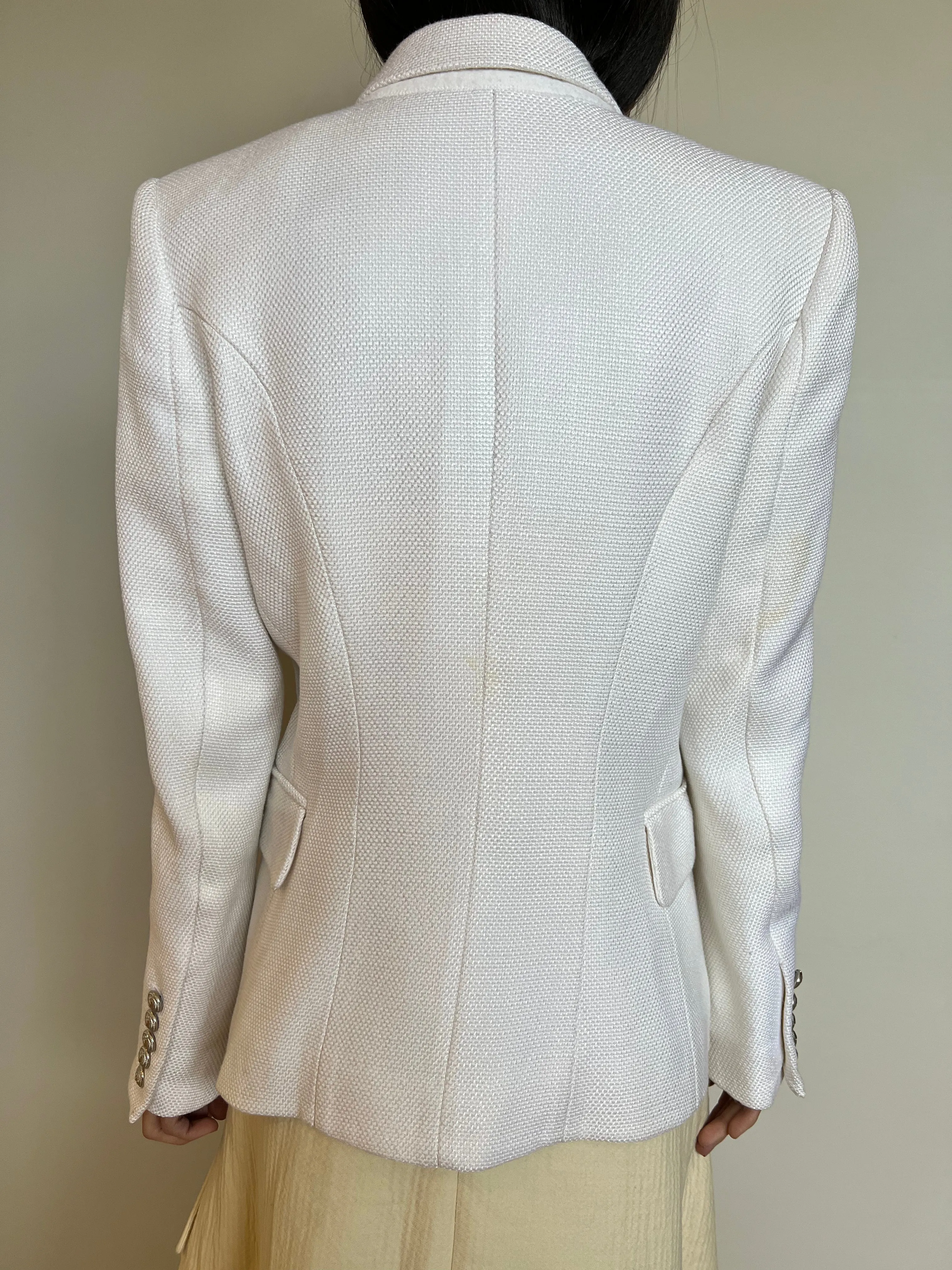 Blazer Balmain Tecido Off White