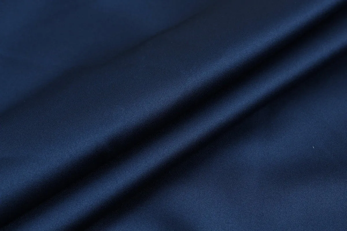 Blue Polyester Satin for Dresses - Silky Look