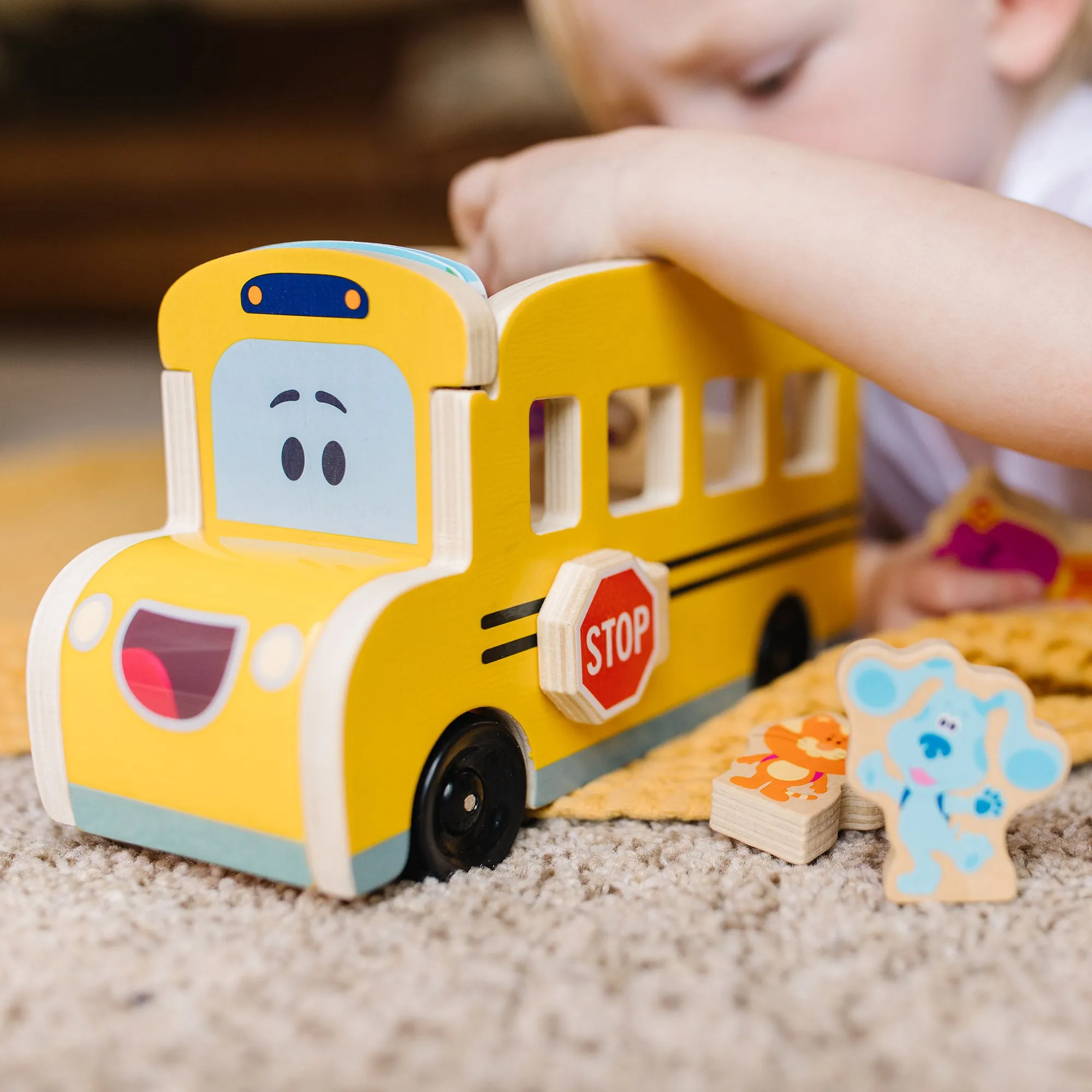 Blue's Clues & You! Wooden Pull-Back School Bus