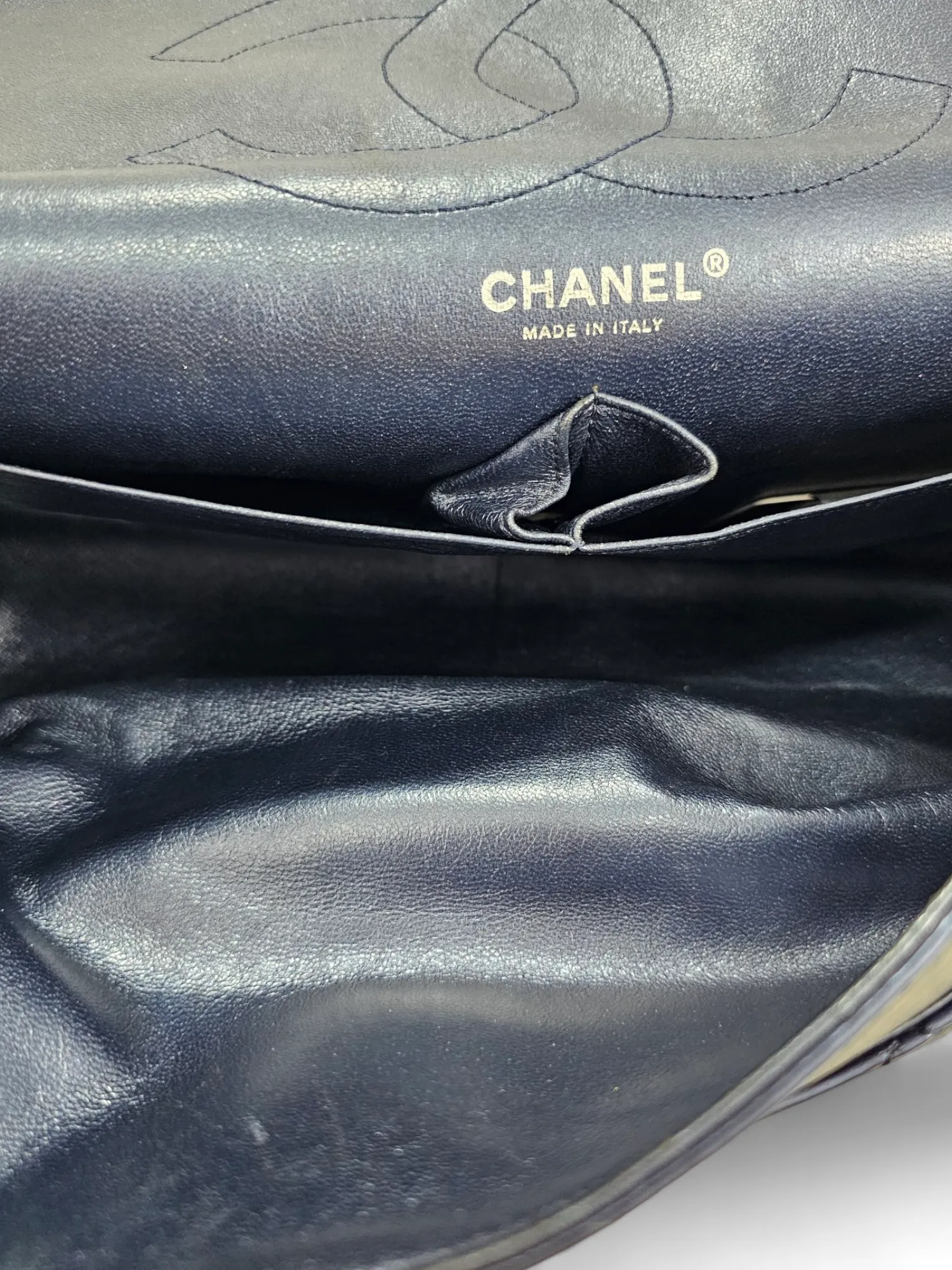 Bolsa Chanel 2.55 Reissue Jumbo Calsfskin Metalizado Azul