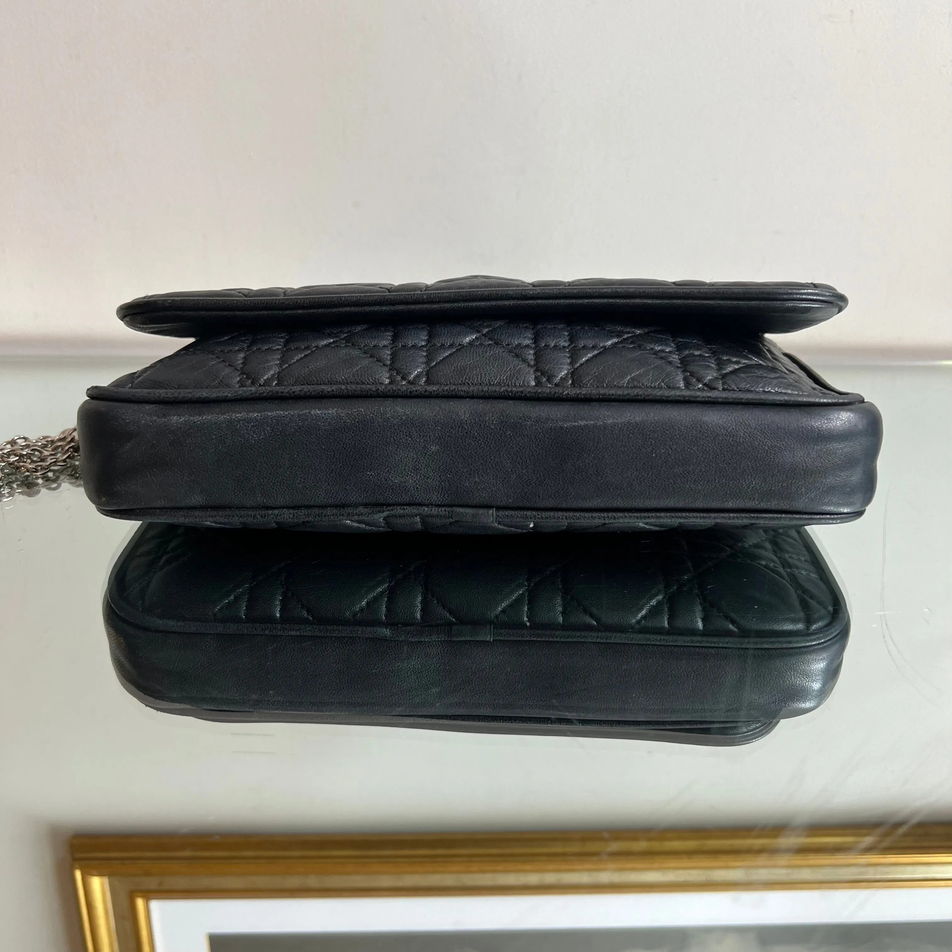 Bolsa Christian Dior Preta Ferragem Prata