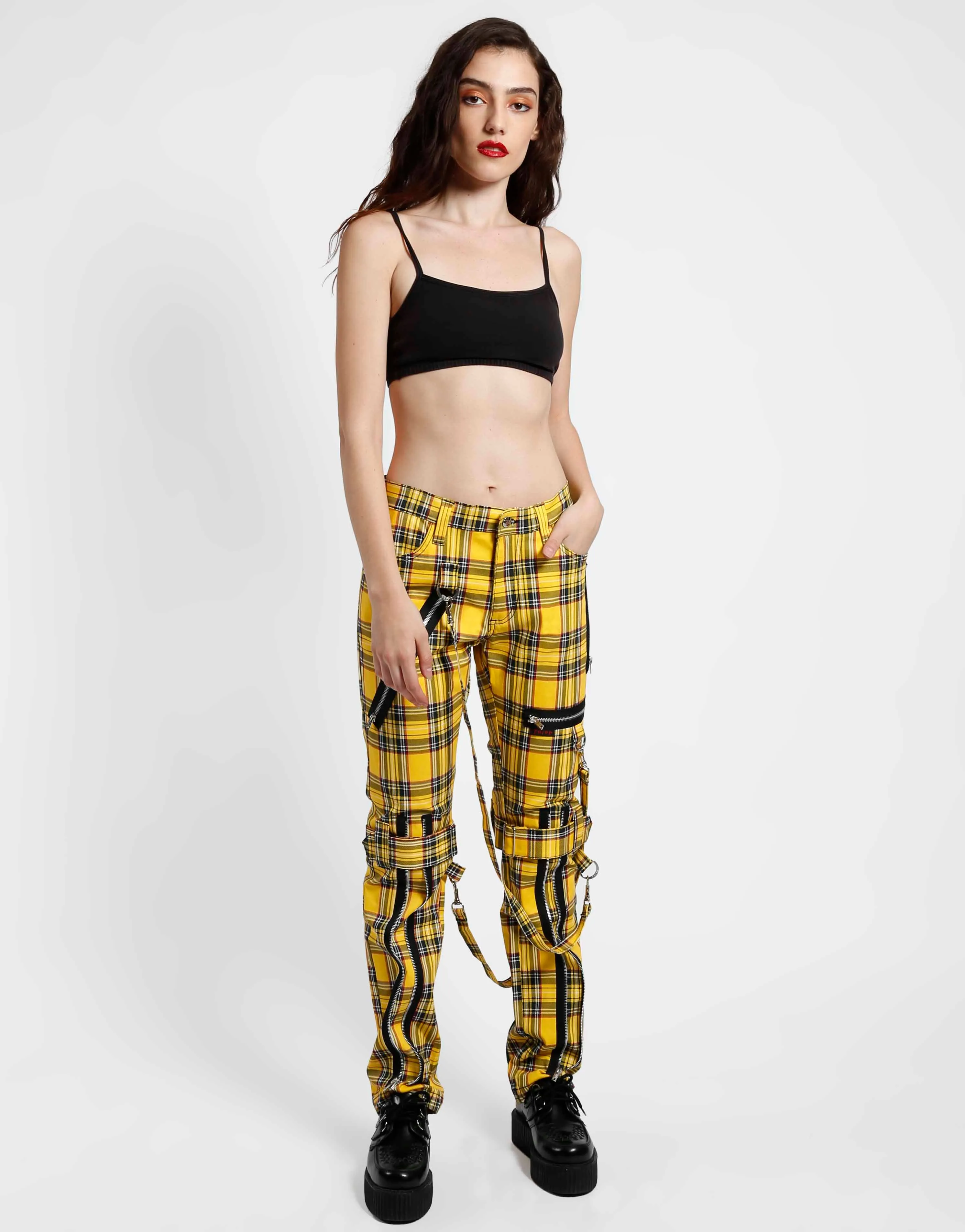 BONDAGE PANT YELLOW PLAID