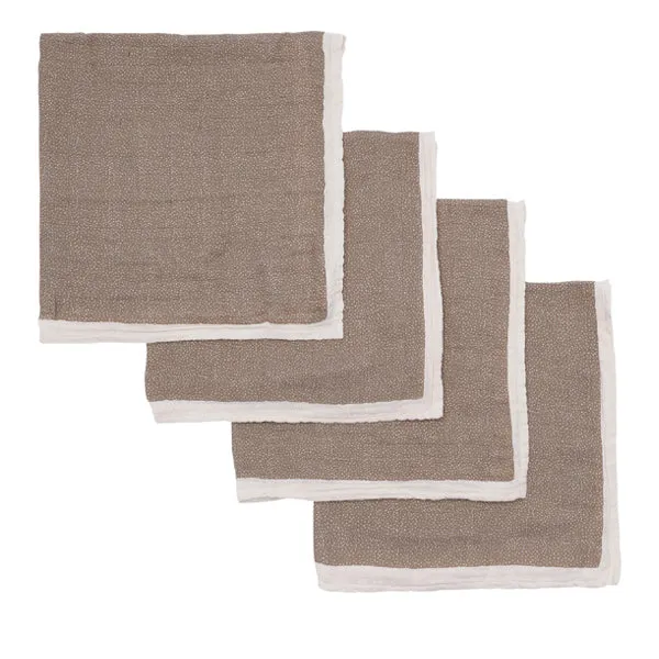 Bonét et Bonét Muslin Cloth 4-Pack - Almond Dot