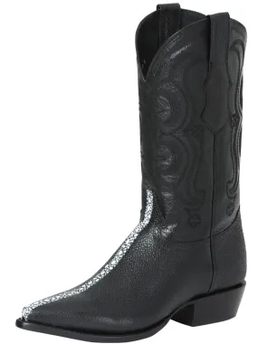 Botas Vaqueras Imitacion de Mantarraya P/C Grabado en Piel Vacuno para Hombre 'El Señor de los Cielos' - ID: 41528