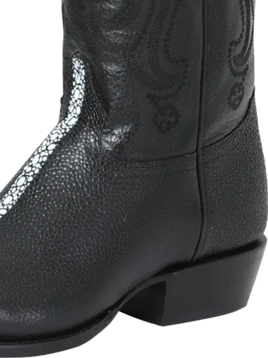 Botas Vaqueras Imitacion de Mantarraya P/C Grabado en Piel Vacuno para Hombre 'El Señor de los Cielos' - ID: 41528