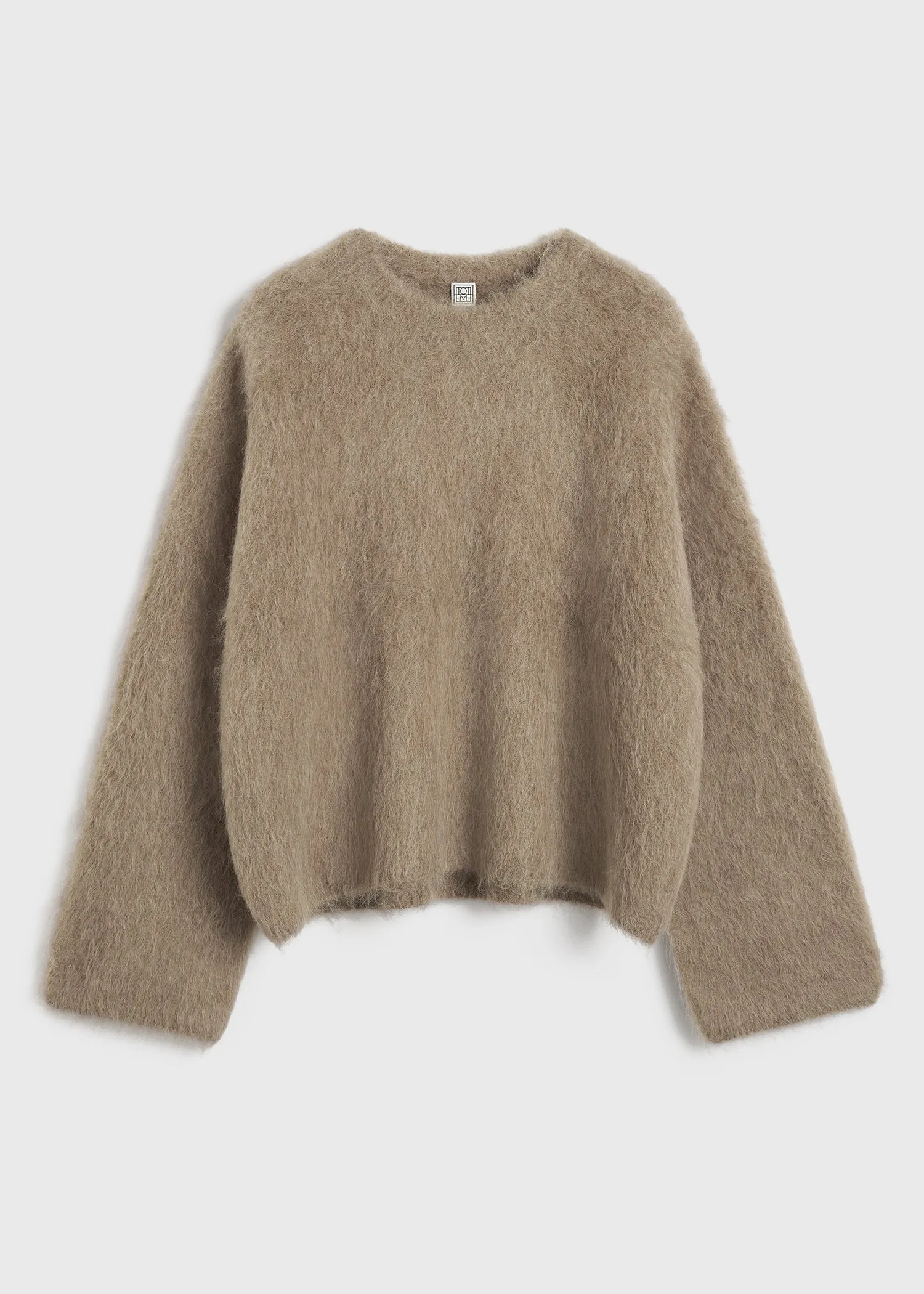 Boxy alpaca knit truffle melange