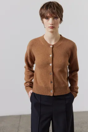 Boxy Cashmere Cardigan - Tan