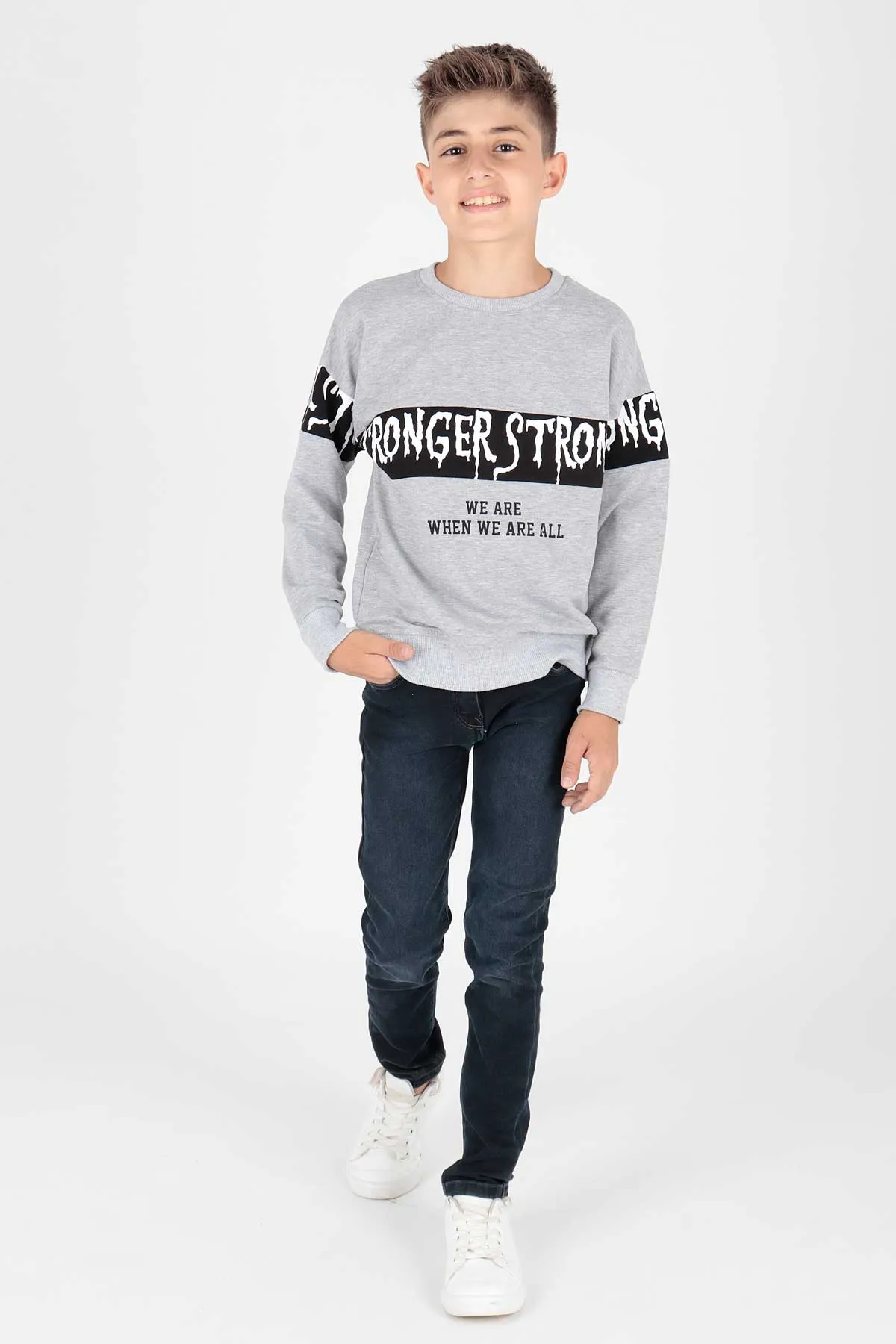 Boy Strong Printed Trend Sweatshirt AK15106