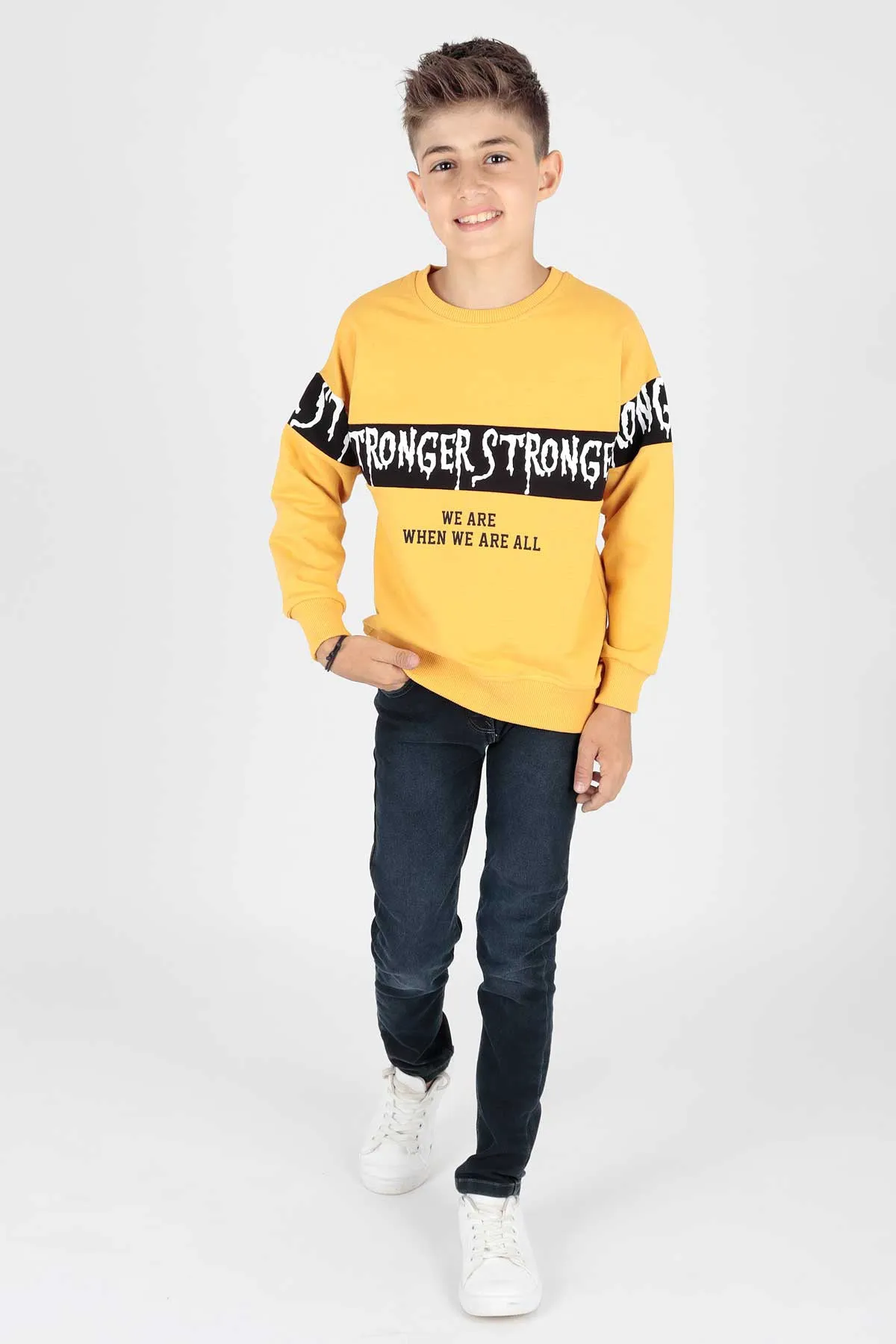 Boy Strong Printed Trend Sweatshirt AK15106