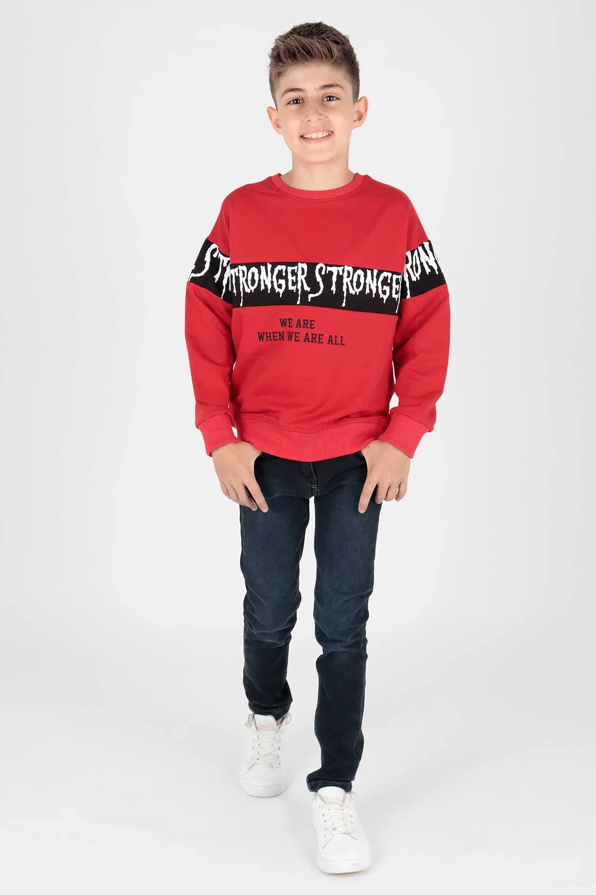 Boy Strong Printed Trend Sweatshirt AK15106