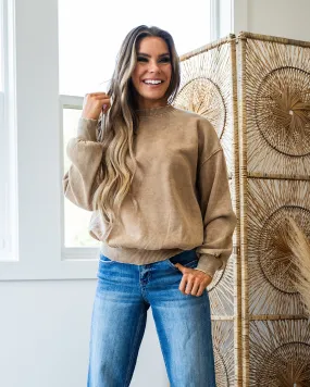 Boyfriend Crewneck Sweatshirt - Deep Camel