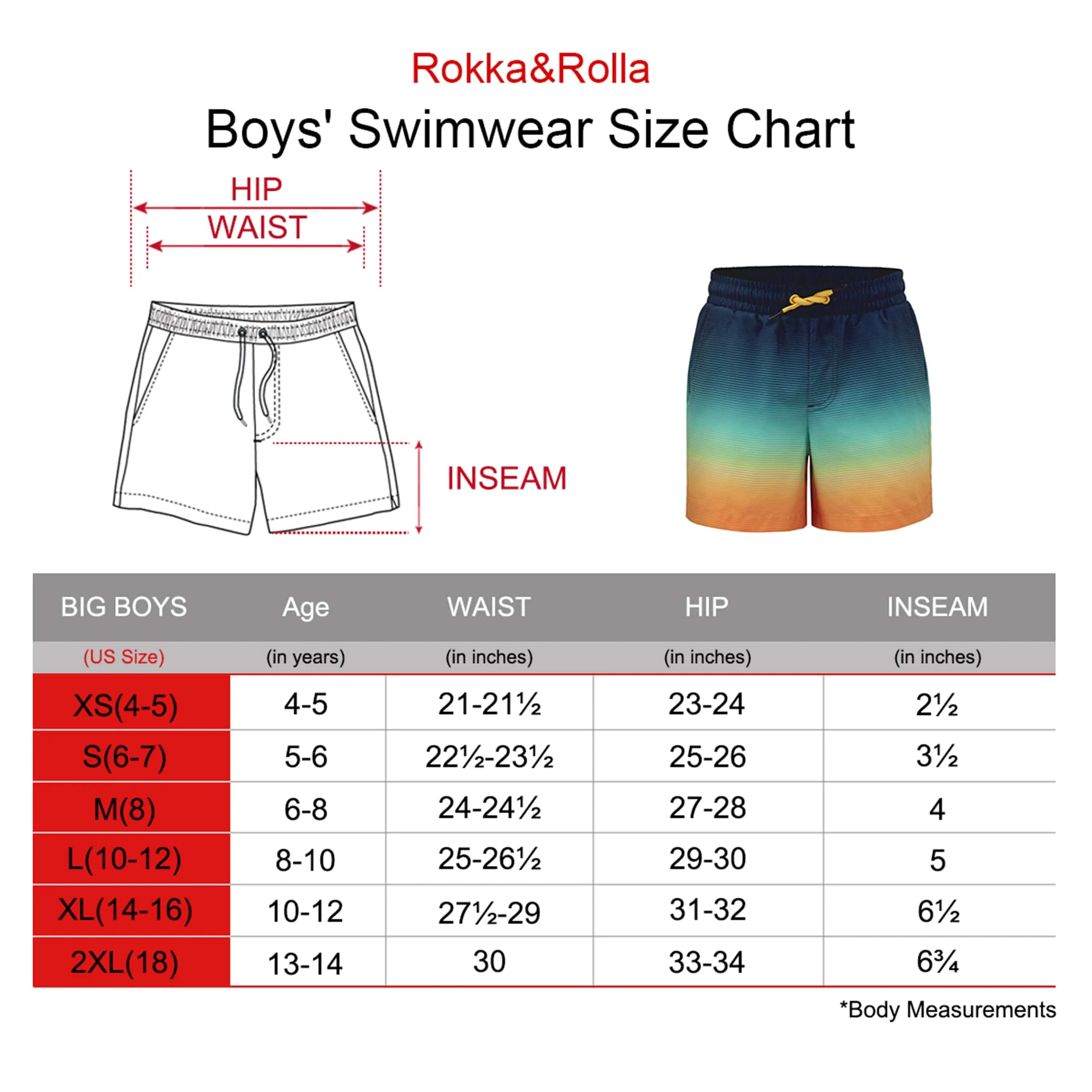 Boys' Compression Liner Swim Trunks Quick Dry Bathing Suit