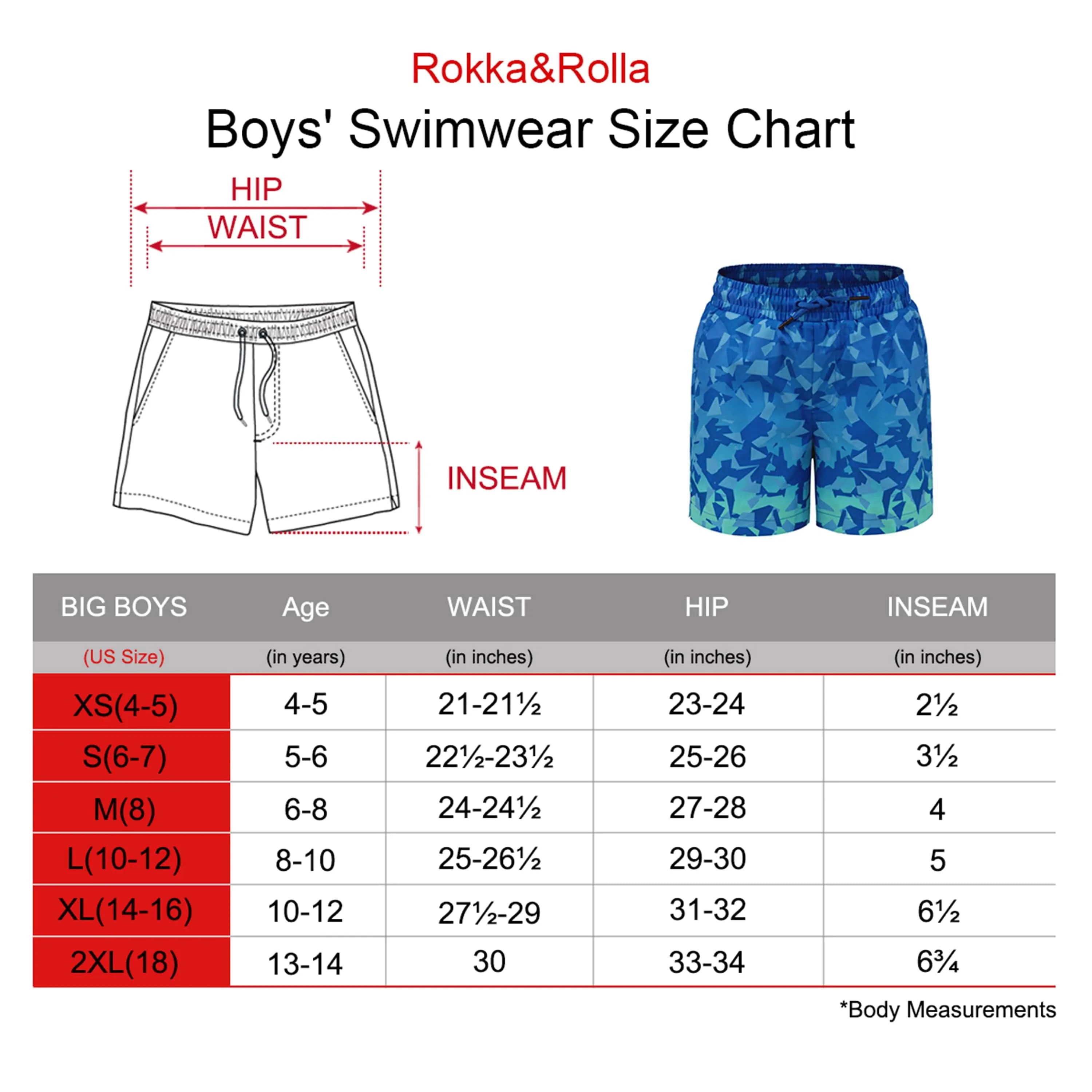 Boys' Compression Liner Swim Trunks Quick Dry Bathing Suit