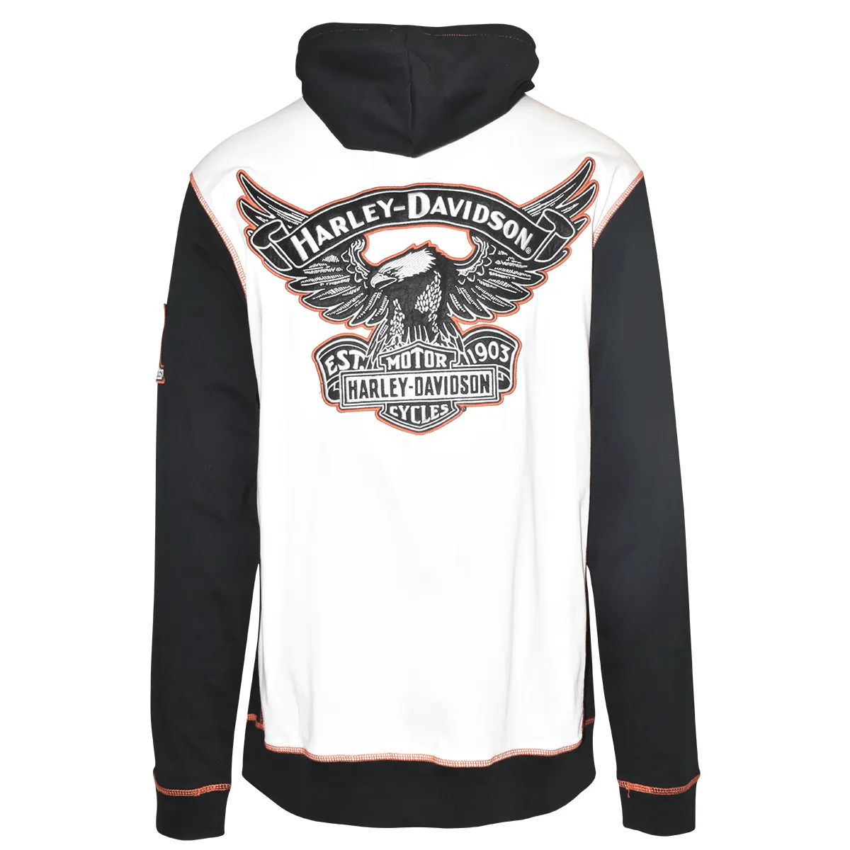 Branded  Men's Hooded T-Shirt White Wing Long Sleeve Raglan (S71)