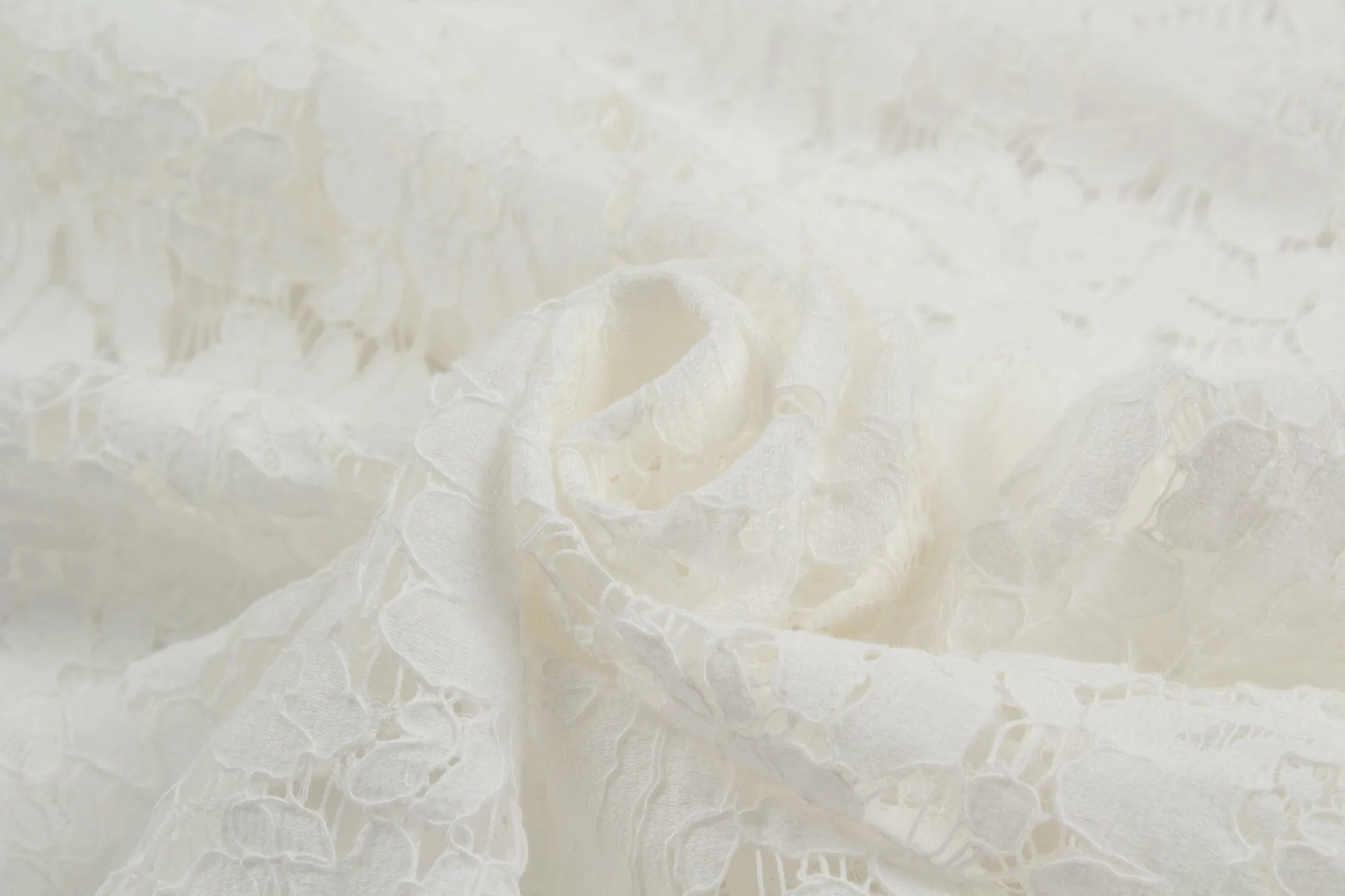 Bridal Embroidery - Cotton Polyester Blend - White