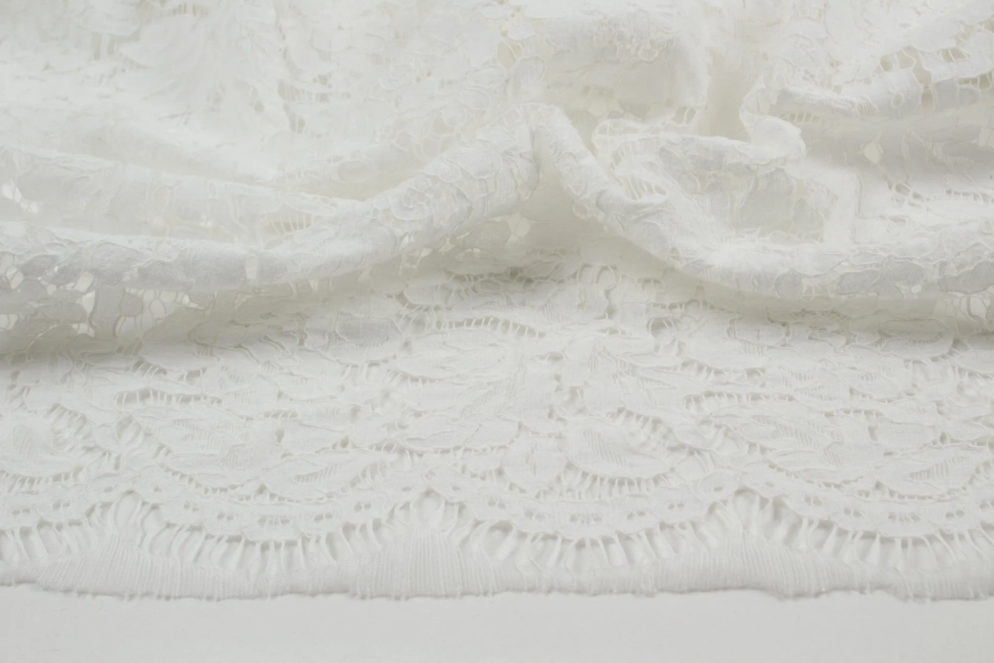 Bridal Embroidery - Cotton Polyester Blend - White