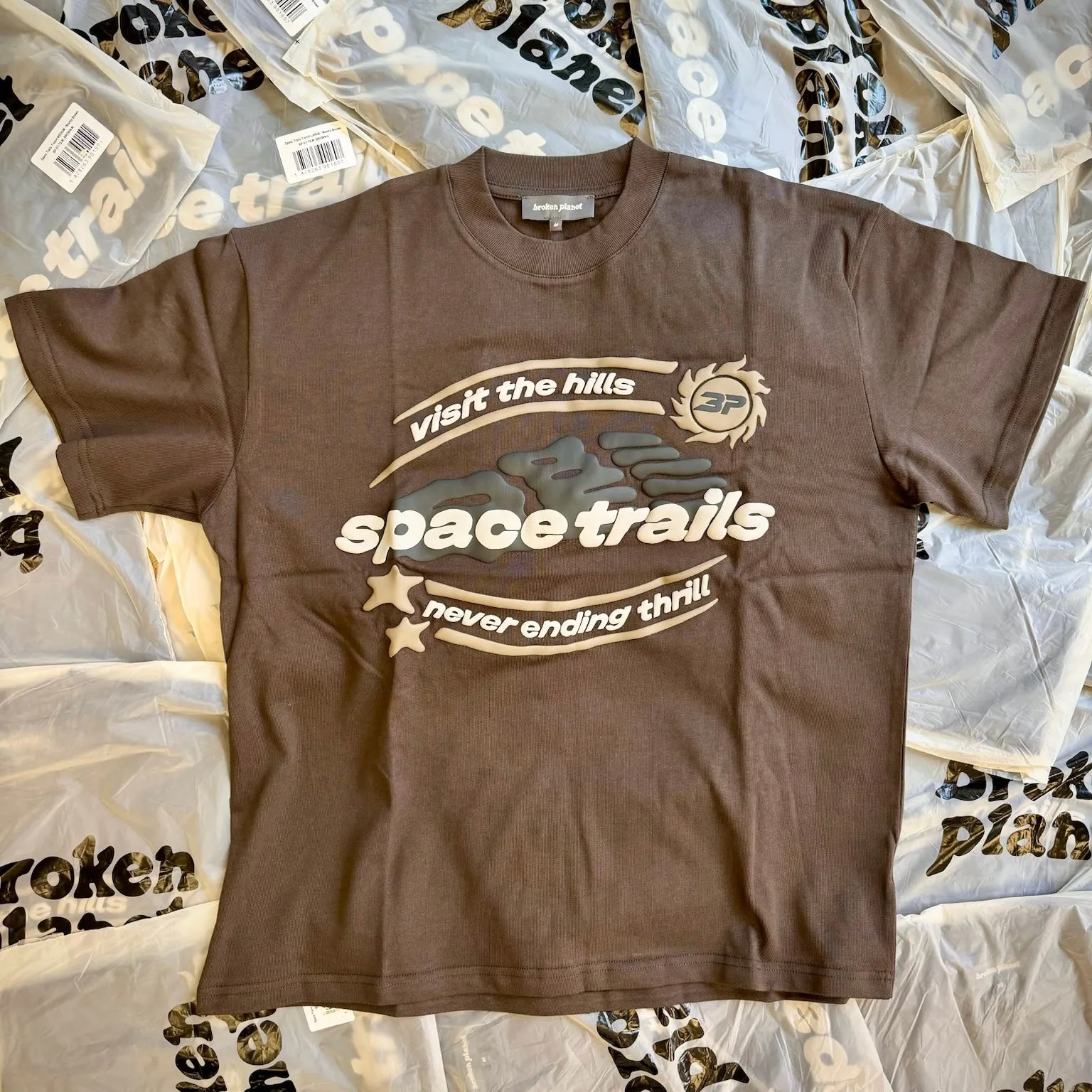 Broken Planet Market Space Trails T-Shirt Mocha Brown