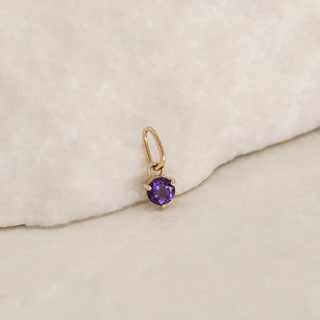 By Charlotte 14k Gold February Amethyst Birthstone Pendant