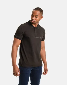 Calvin Klein Logo Repeat Black Polo Shirt