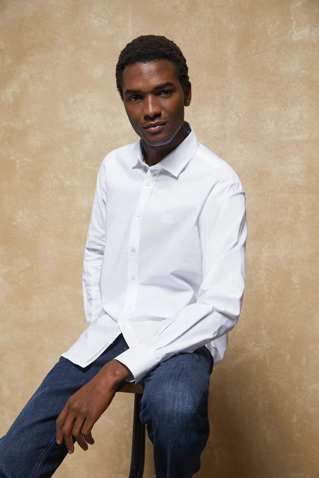 Camisa oxford blanca con detalle bordado Polo Club