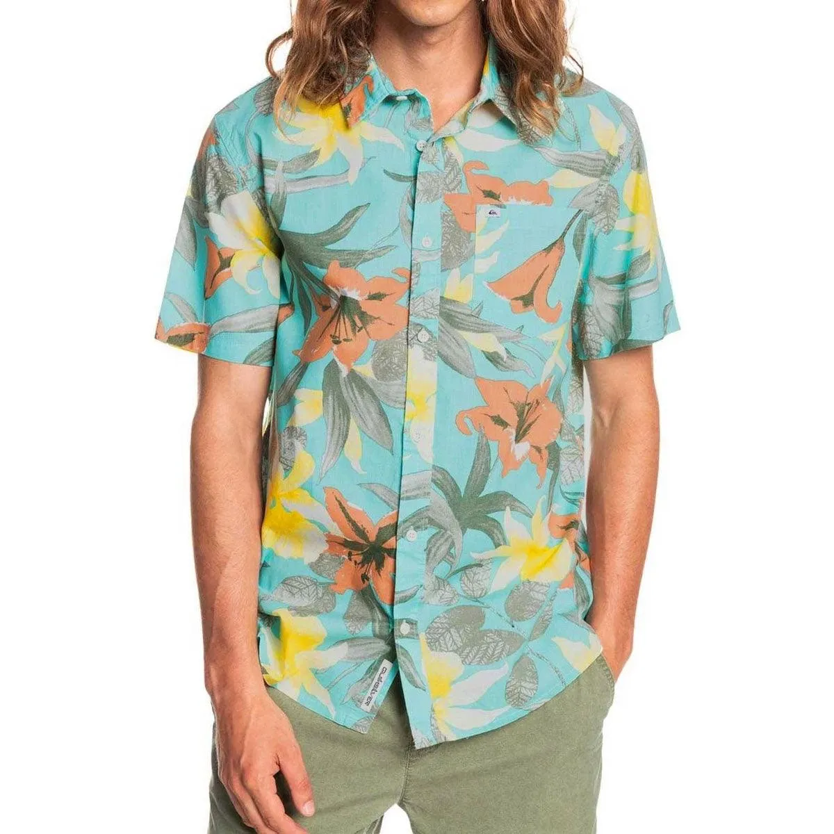 Camisa Quiksilver Garden Path Celeste Print