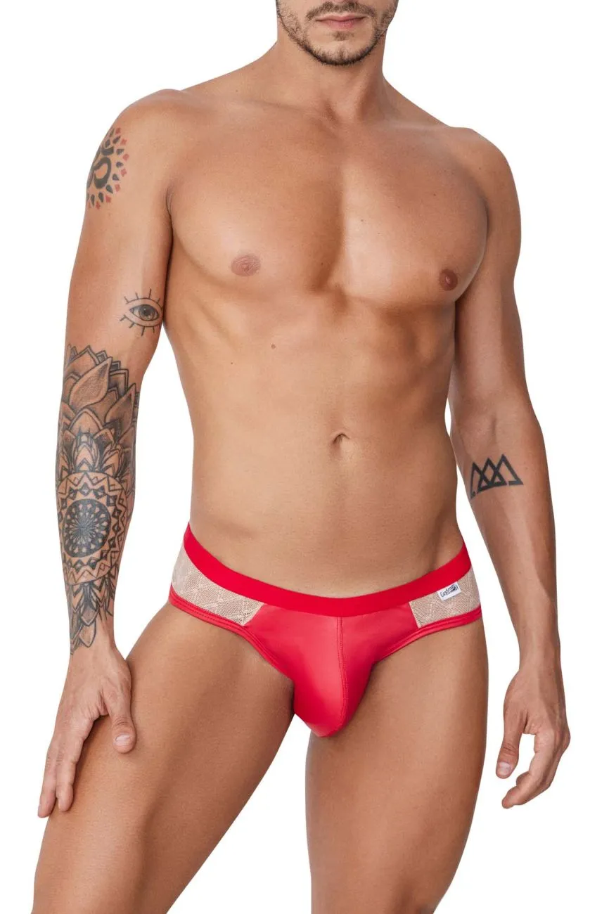 CandyMan 99763 Lace Jockstrap Color Nude-Red