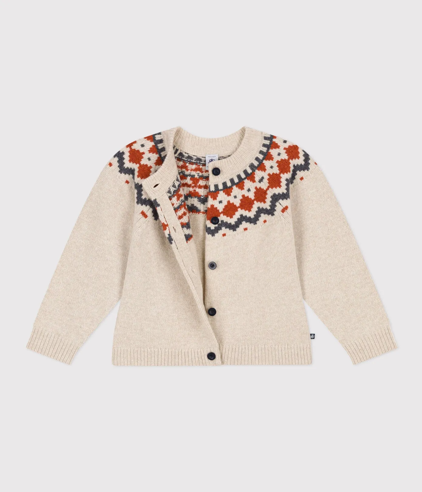 CARDIGAN JACQUARD LANA E COTONE BAMBINA