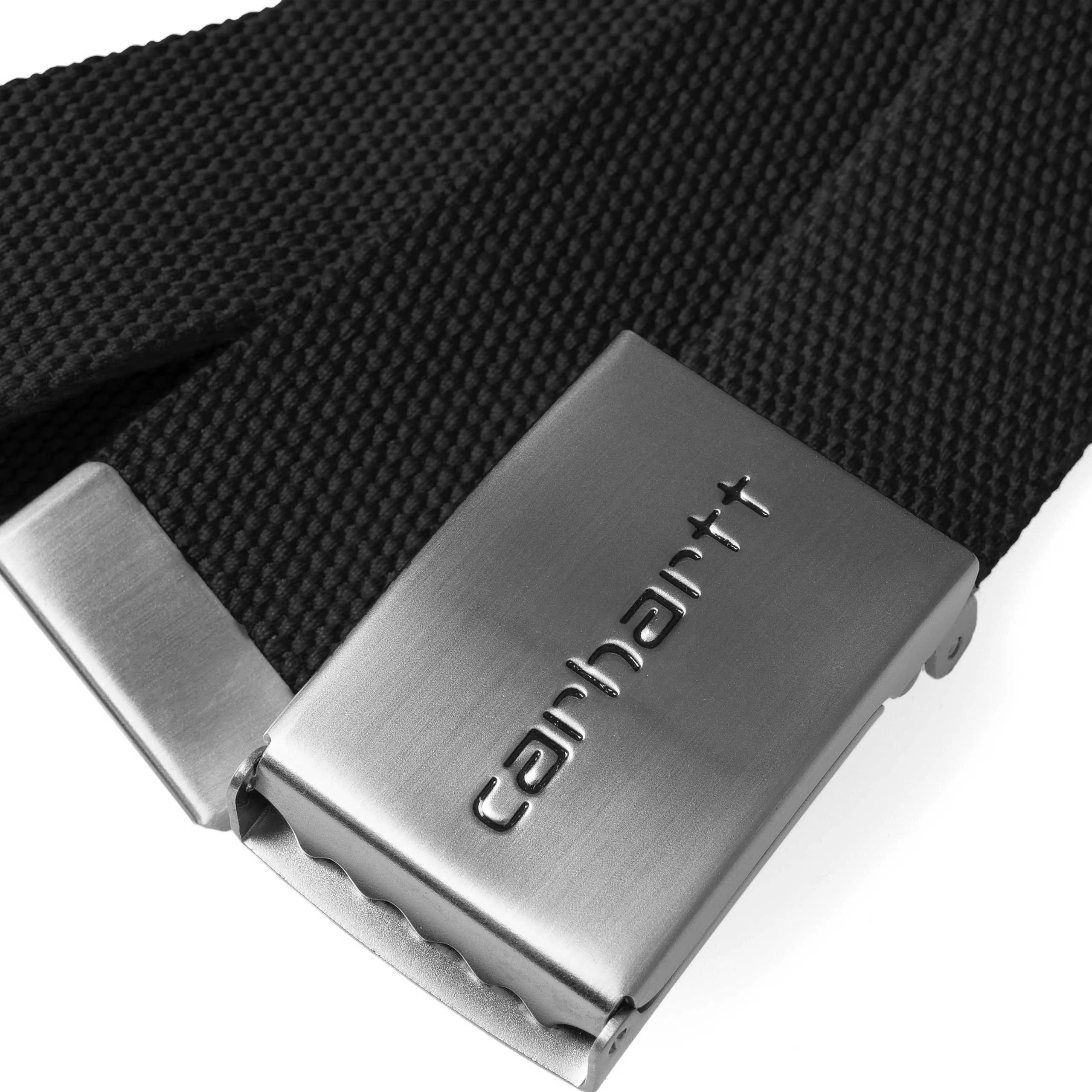 CARHARTT WIP CLIP BELT CHROME BLACK