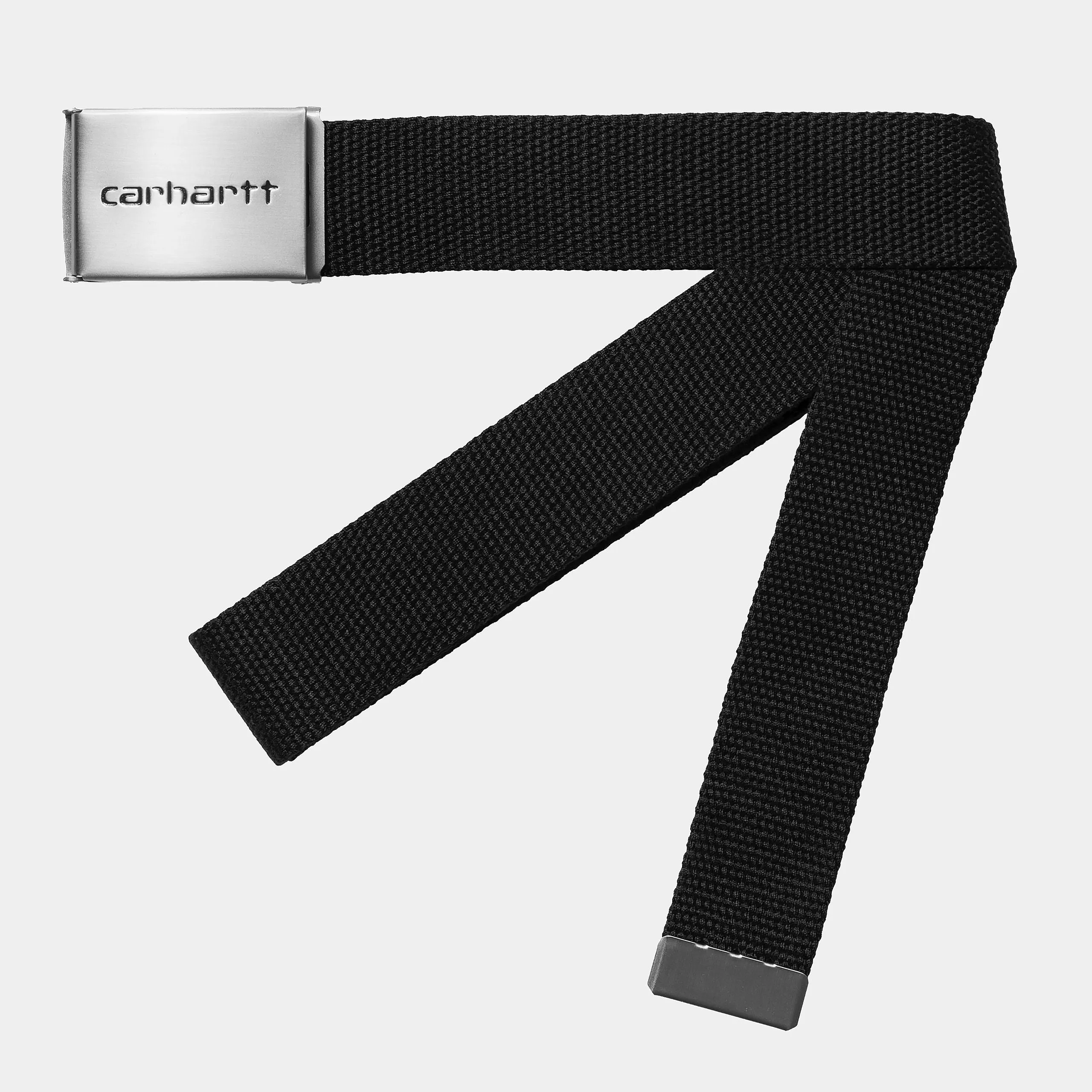 CARHARTT WIP CLIP BELT CHROME BLACK