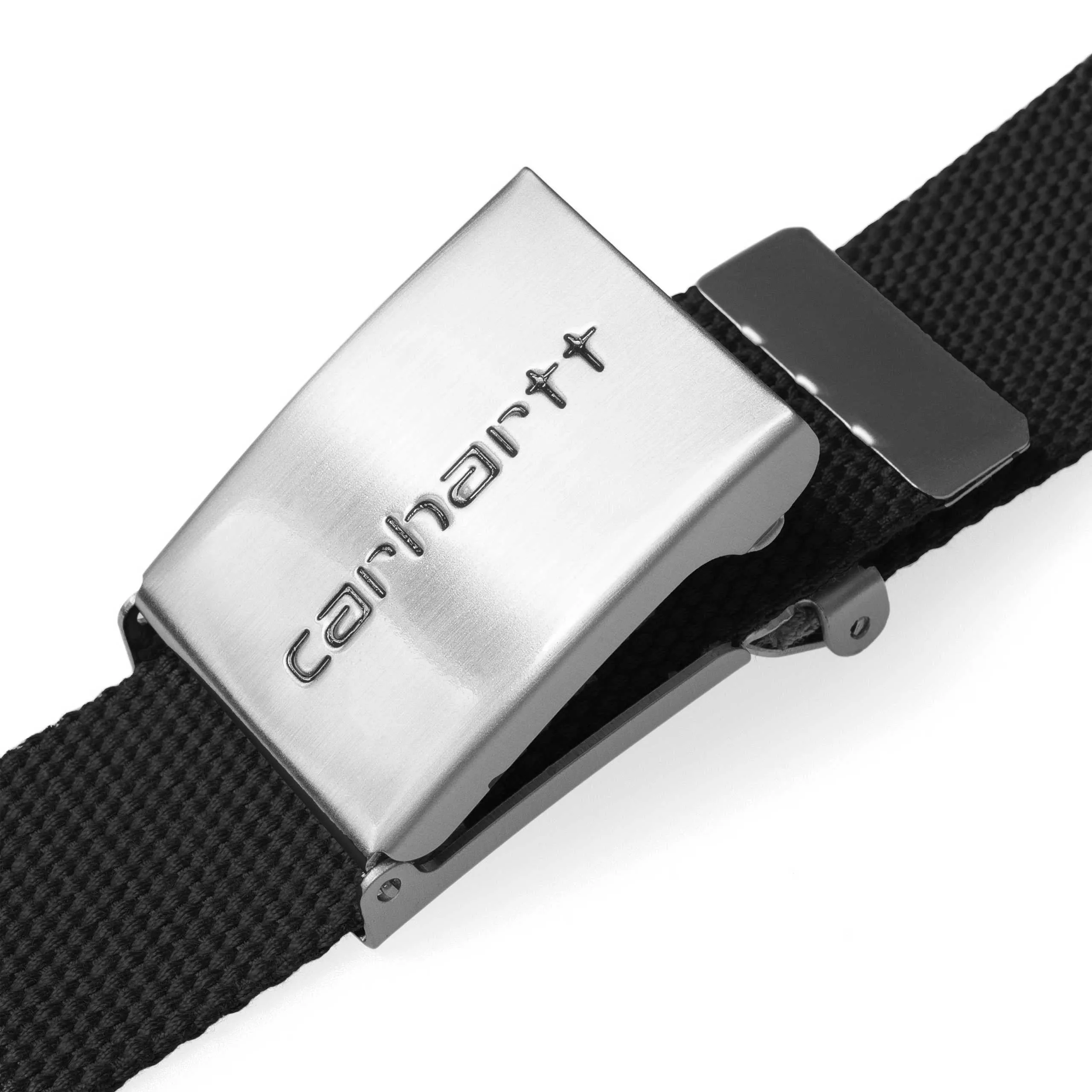 CARHARTT WIP CLIP BELT CHROME BLACK