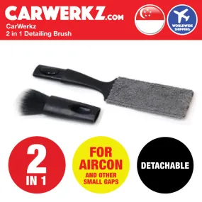 Carwerkz 2 in 1 Detailing Brush (2 tips car detailing brush for cleaning aircon and small gaps)