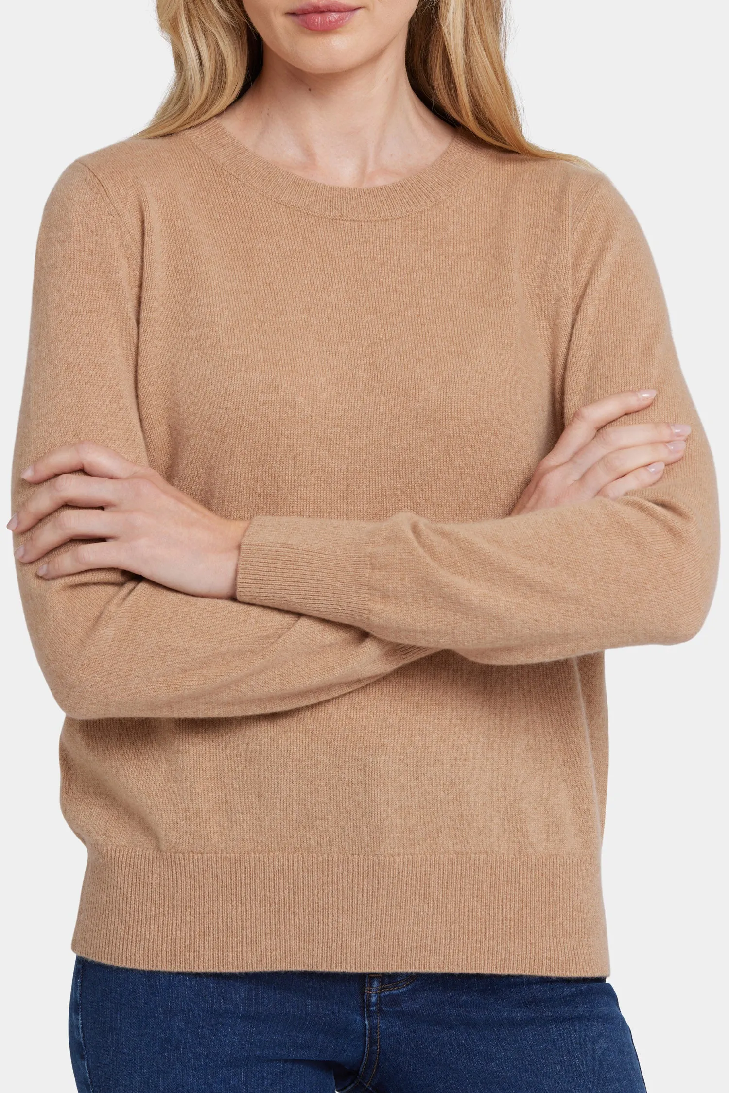 Cashmere Essential Crewneck Sweater - Tan