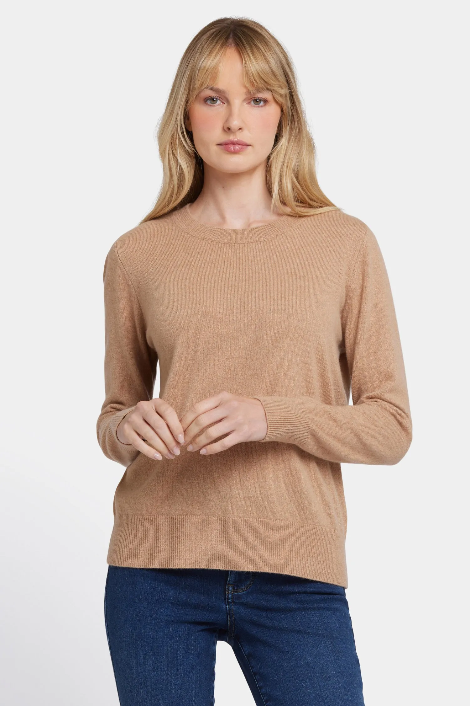 Cashmere Essential Crewneck Sweater - Tan