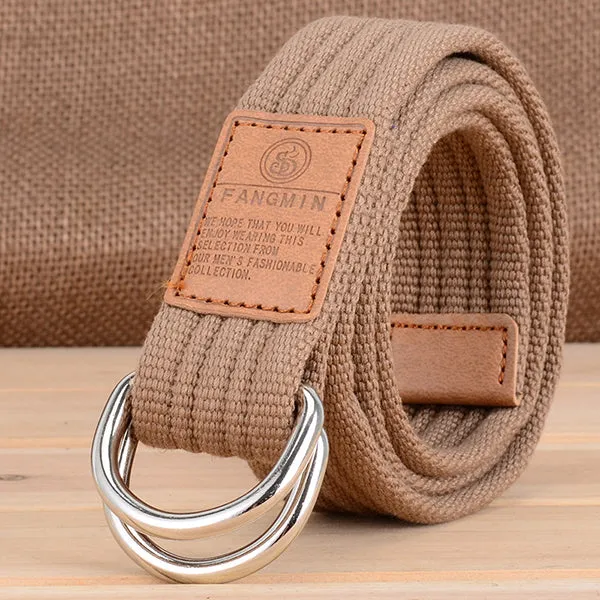 Casual Canvas Double Buckle Woven Belt