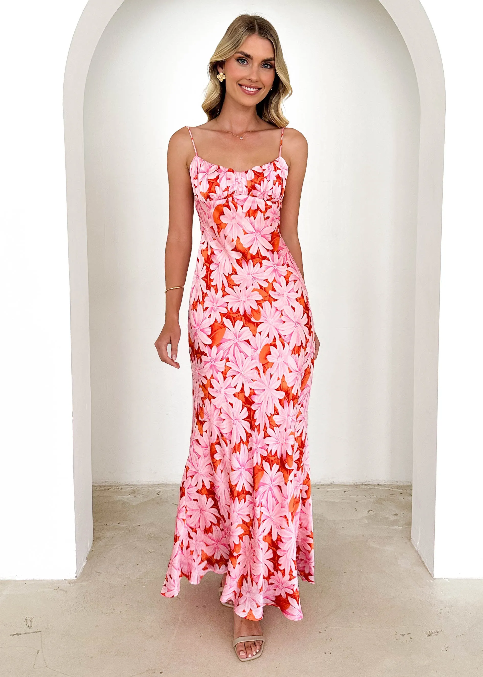 Cavalo Maxi Dress - Pink Flowers