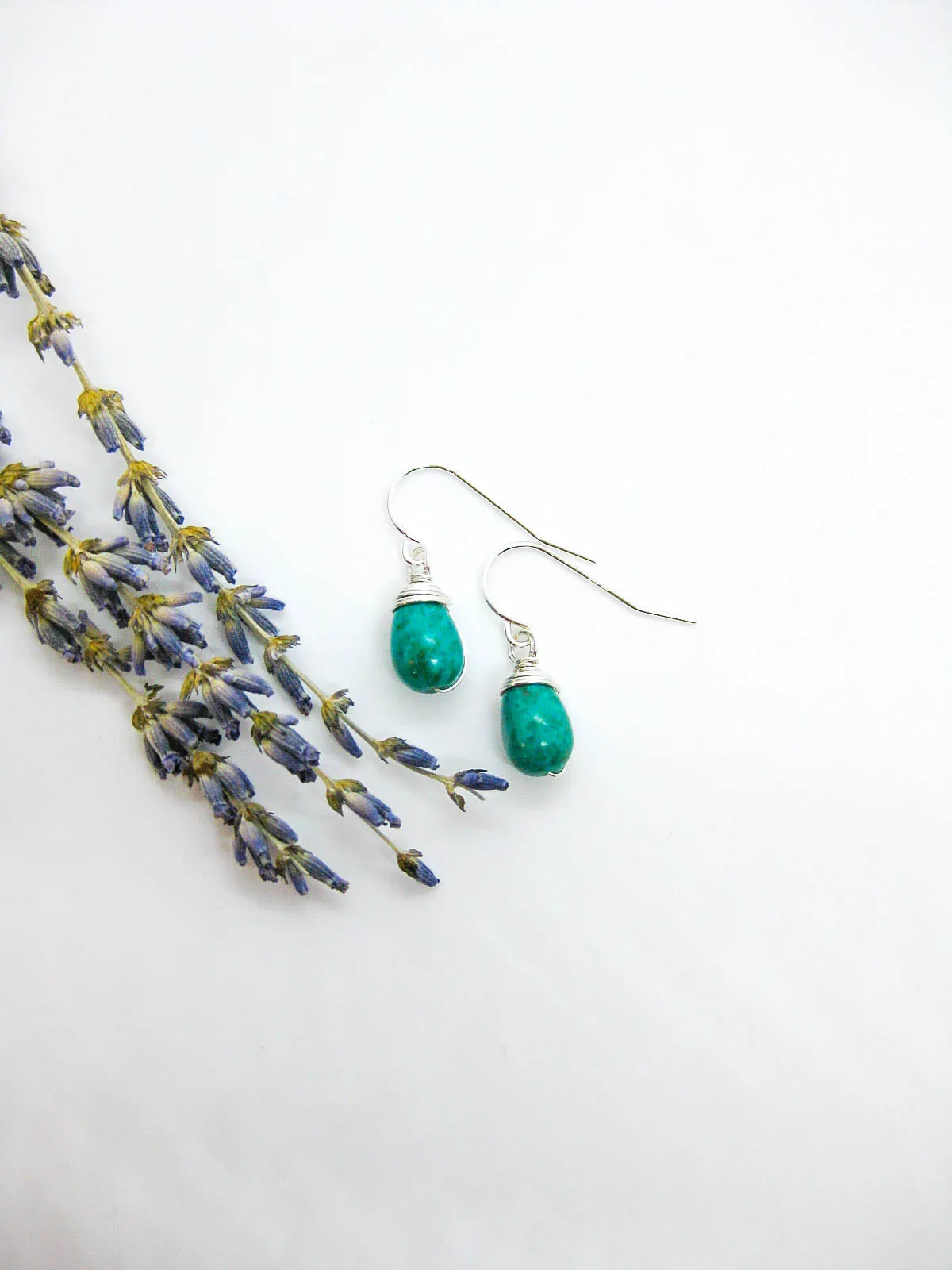 Chamomile: Turquoise Earrings - e658