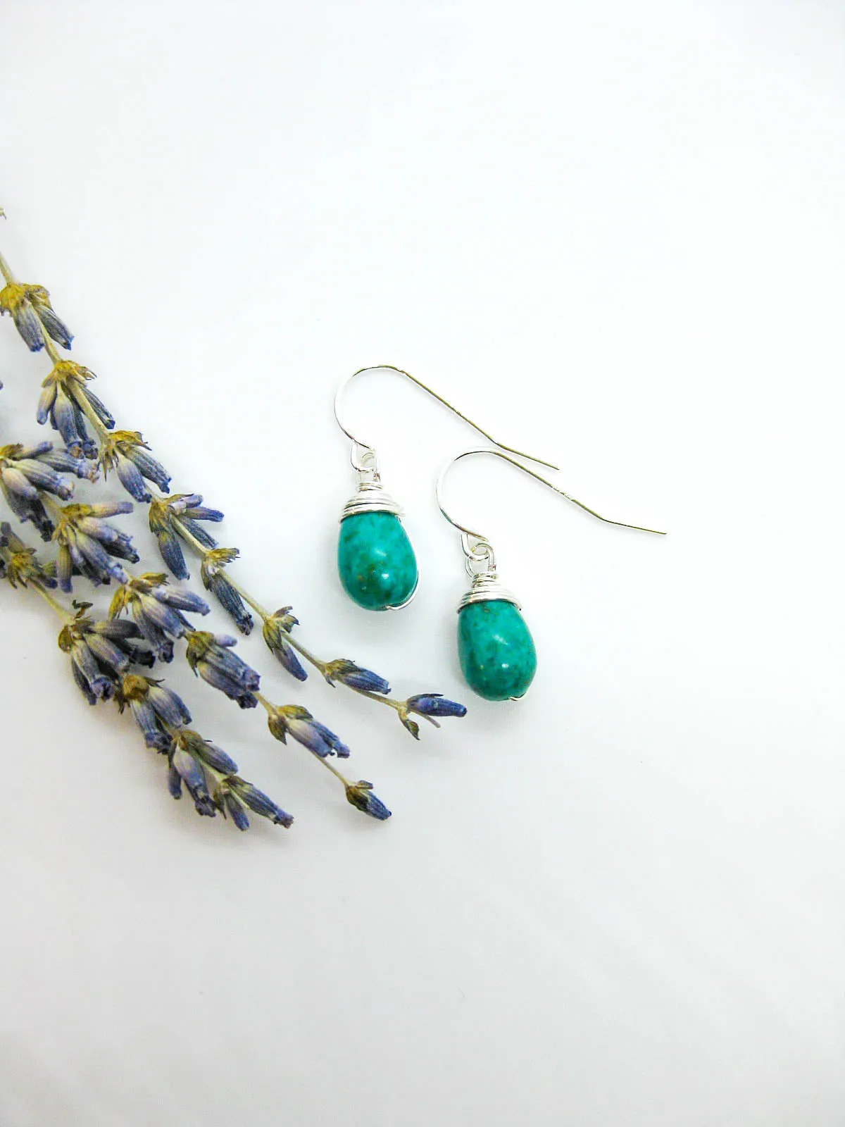 Chamomile: Turquoise Earrings - e658